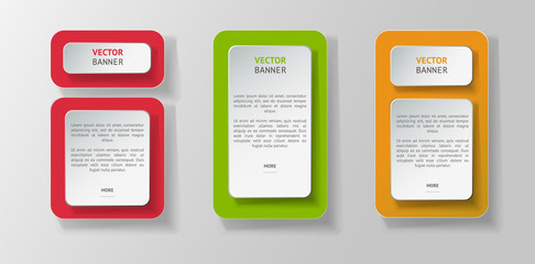 Aufkleber - Vector infographic origami banners set.