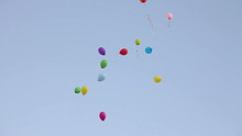 Multicolored Balloons In The Sky