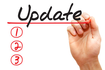 Poster - Hand writing Update List with red marker, business concept