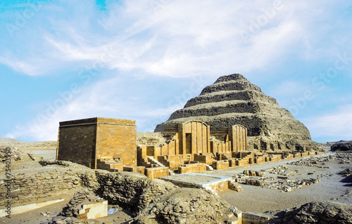 Obraz w ramie Pyramid of Djoser in the Saqqara necropolis, Egypt. UNESCO World