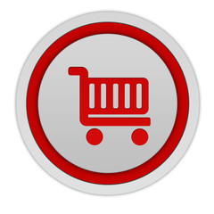 Canvas Print - shopping cart circular icon on white background