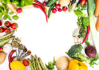 Wall Mural - vegetables on a white