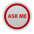 ask me circular icon on white background
