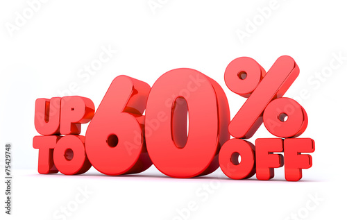 Poster Up to 60% Off 3D Render Red Word Isolated in White Background5