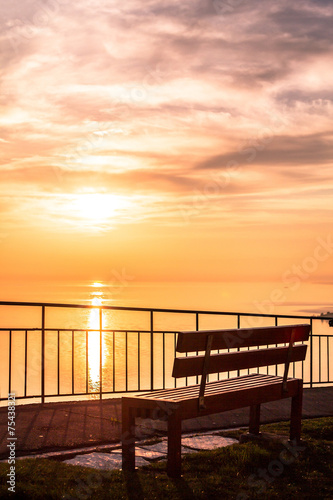 Fototapeta do kuchni Sunset in Dezaley, Switzerland