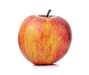 Red ripe apple on white background