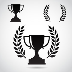 champion cup vector icon set.