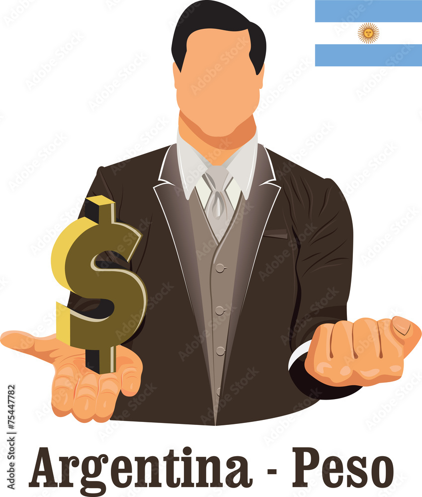 Argentina national currency Argentine peso symbol representing m Stock  Vector | Adobe Stock