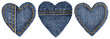 Jeans Heart Shape Patch with Stitches Seam, Valentine day