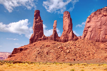 The Three Sisters Rock In Monument Valley, Arizona-Utah, US