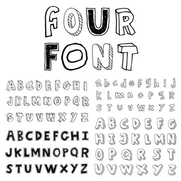 Hand drawn alphabet. vector
