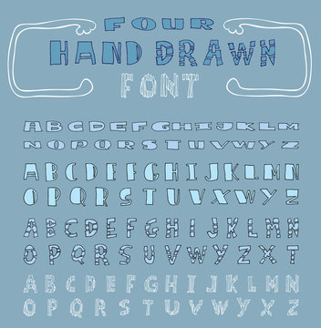 Hand drawn alphabet. vector
