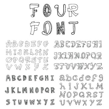 Hand drawn alphabet. vector