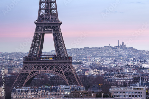 Zdjęcie XXL Panorama miasta Paryża z Wieżą Eiffla