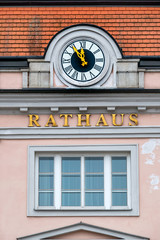 Canvas Print - Uhr am Rathaus,