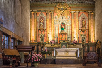 Wall Mural - Old Mission Santa Barbara Church Interior Altar