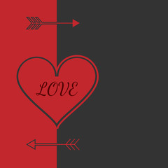 Wall Mural - greeting card for Valentine's Day, heart, arrows