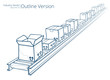 Vector illustration of conveyor belt, Outline Series.