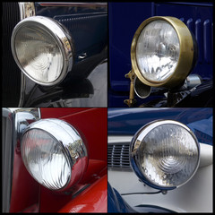 Wall Mural - Oldtimer, headlights detail