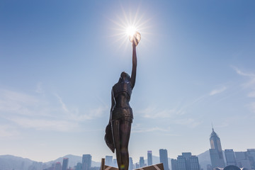 Wall Mural - Avenue of the Stars landmark of Hong Kong, China.