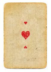 Wall Mural - antique playing card ace of hearts paper background