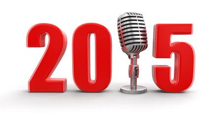 Poster - Microphone with 2015 (clipping path included)