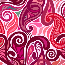 Colorful Abstract Seamless Paisley Pattern