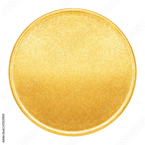 Cuadros en Lienzo Blank template for gold coin or medal with metal texture