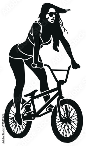 kobieta-jezdzaca-na-rowerze-typu-bmx-grafika-wektorowa