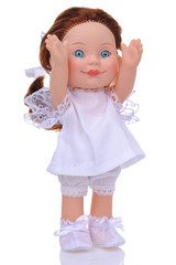 Wall Mural - Funny doll in white dress