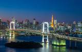 Fototapeta Miasta - tokyo Bay at Rainbow Bridge