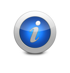Poster - round blue button. information sign icon