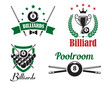 Billiards  or poolroom logo and emblems