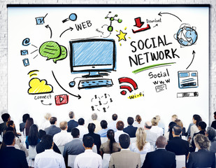 Wall Mural - Social Network Social Media Business People Seminar Concept