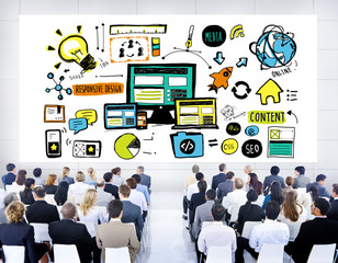 Wall Mural - Business People Responsive Design Technology Seminar Concept