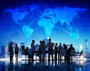 Wall Mural - Business People Global Meeting Finance Corporate Communication
