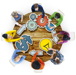 Poster - Connecting Brainstorming Business Meeting Planning Concept