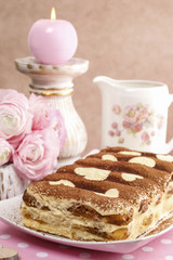 Poster - Tiramisu cake decorated with hearts