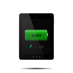 Poster - Charged tablet, turn off the power