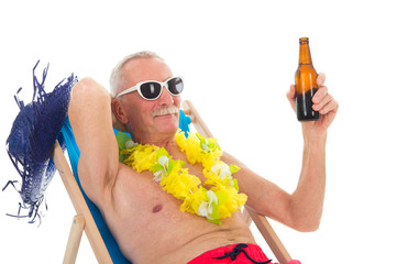 Retired man on vacation