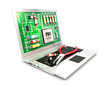 © toonbundles - 3d circuit board on laptop