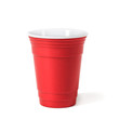 Party red cup. Isolated on white background.