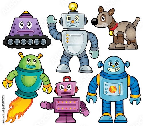 Naklejka na kafelki Robot theme collection 1
