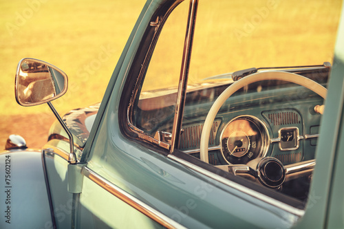 Obraz w ramie Retro styled detail of a classic car