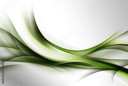 Plakat zielona abstrakcja na szarym tle