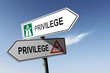 Privilege directions. Choice for easy way or hard way.