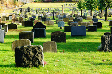 Norwegian Autumn Cemetery Tombstones