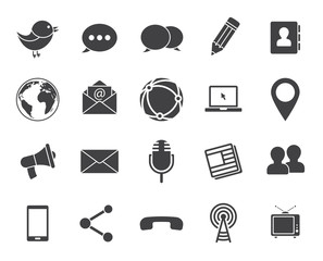 Wall Mural - Media and communication icons