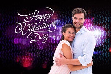 Aufkleber - Attractive young couple hugging and smiling at camera