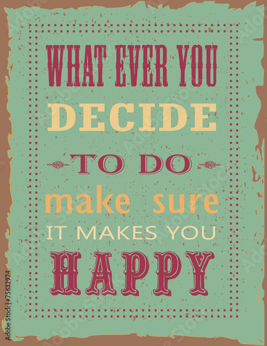 Photo Vintage motivational poster